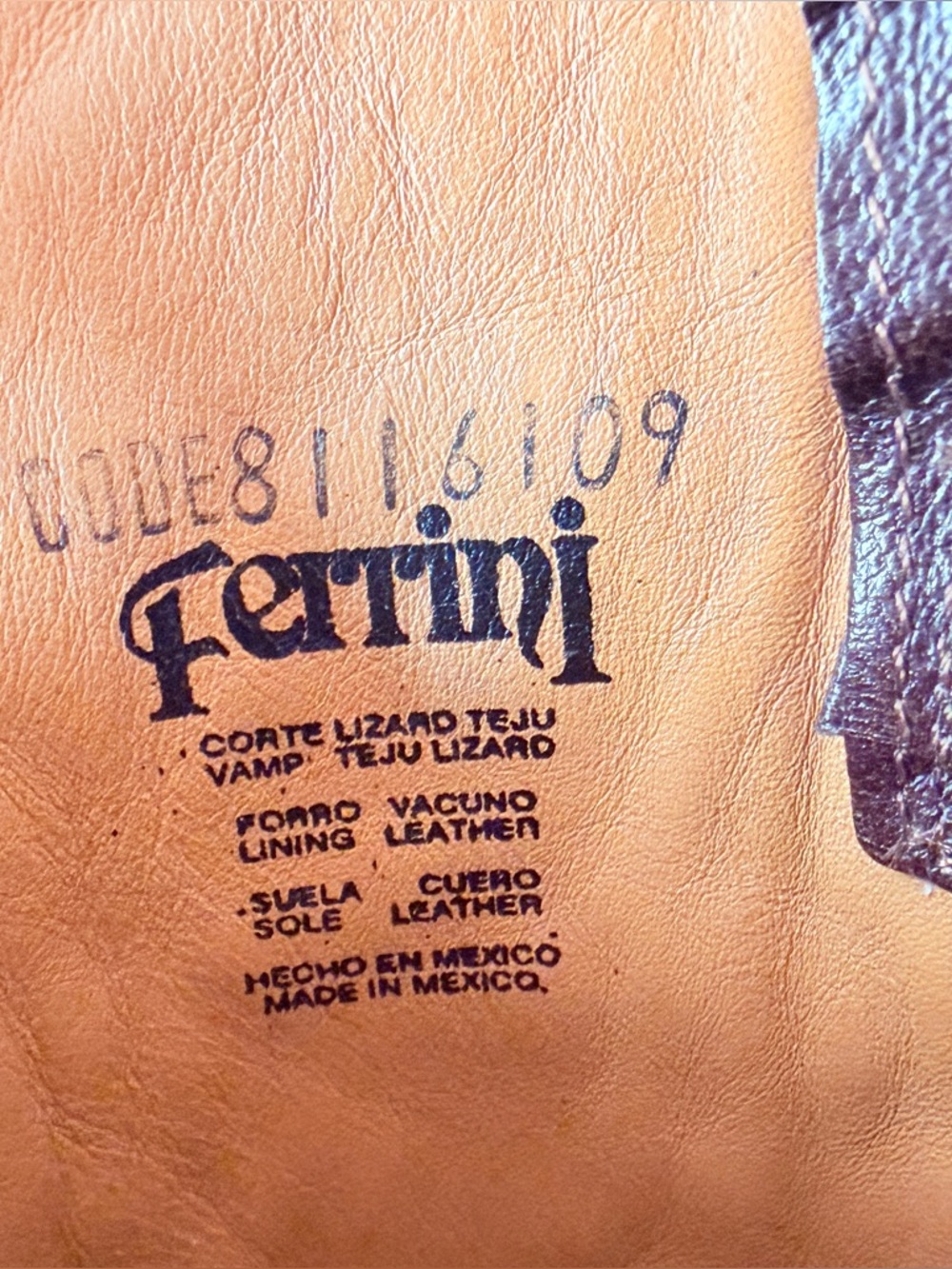 Ferrini Lizard Snip Toe Cowboy Boots Leather Brown Rodeo Boho 8.5 B - Picture 8 of 12
